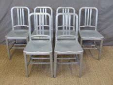 A set of six Philippe Starck for Emeco aluminium Navy chairs