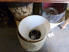 A quantity of lamp shades