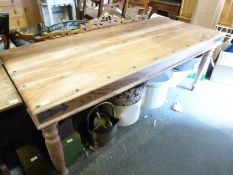 An Eastern hardwood dining table (H78 x L200 x W91cm)