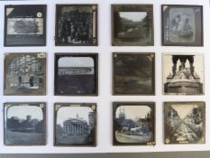 A large quantity of black and white slides to include a horse drawn coach, Victorian family,