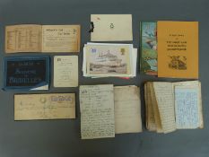 A cachet of interesting ephemera, Victorian onwards to include early hand written recipe book,