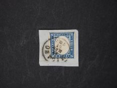 Italy 1862 20c blue,