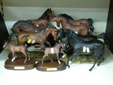 A large quantity of Royal Doulton horses including Black Bess, The Winner,