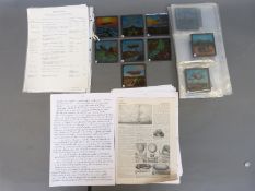 A collection of 23 coloured glass lantern slides illustrating the progress of flight from the Great