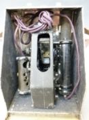 A Mark IX bubble sextant in riveted aluminium case with leather carry handle,