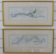 Two prints of the East and West Part of the River Thames,