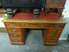 A mahogany twin pedestal desk (H75 x W122 x D66cm)