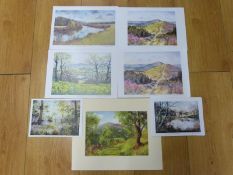 Vivian Bromley pastel 'Malvern Hills' together with a quantity of signed prints by the artist