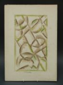 Russian constructivist pencil and watercolour sketch bearing signature to lower edge suggesting it