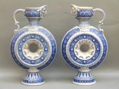 A pair of large Mettlach vases