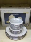 Noritake Regency Silver eighteen piece dinner service