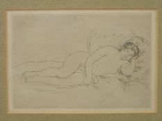 After Pierre Auguste Renoir (1841-1919) engraving of a sleeping nude,