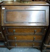 An oak bureau,