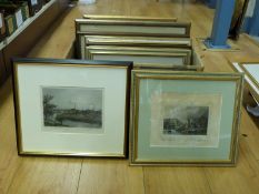 Twenty three mainly Industrial Revolution interest prints and etchings including mills, canals,