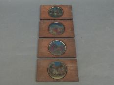 Four late 19th/early 20th century magic lantern slide depicting biblical scenes to include 'Moses