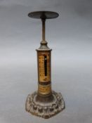A 19thC brass candlestick postal scale by R W Winfield,