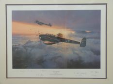 Robert Taylor signed limited edition 59/350 print 'Night Hunters' also signed by various pilots' to