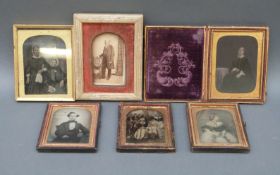 Six daguerreotype or similar early photographs,