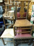 A country made chair and two others