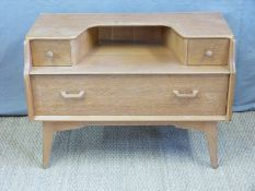 A G-Plan retro desk / dressing table with galleried top (H65 x W91 x D46cm)