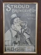 Stroud Brewery Co Ltd unrecorded advertising poster depicting a coachman drinking Stroud Pale Ale