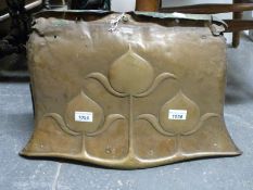 A brass Art Nouveau fire hood,