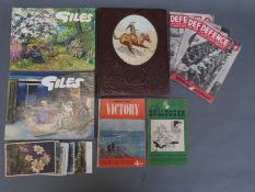 A collection of various postcards, War Illustrated magazines,