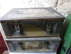 Two military ammunition or transport boxes