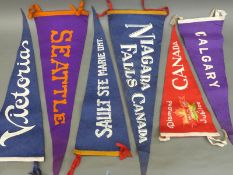 A quantity of felt and hide pennants, of Canadian interest to include Seattle, Niagra Falls,