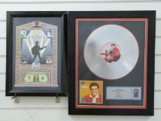 Elvis Presley limited edition framed 'silver' disc (47 x 38cm) together with Elvis 'Hall of Fame'