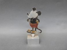 A Mickey Mouse metal car/cycle mascot, C1940,