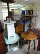 Eight occasional tables including oak tripod examples