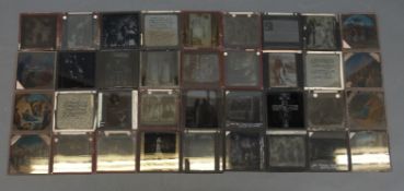 A collection of magic lantern slides depicting biblical scenes to include the resurrection of