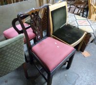 Five various chairs and a stool