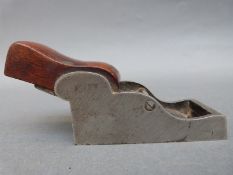 A steel Chariot plane by H Slater, Meredith Street, Clerkenwell London with mahogany handle,