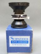 A boxed Schneider-Krewznach Super Angulon 1:8/90 lens