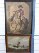 Late 19th/early 20thC oil on canvas, boats in a coastal landscape, 39 x 54cm,