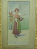 Walter J Morgan RBA (1847-1924) 'A Venetian Girl', signed lower left, 41 x 20.