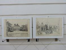 Hugh Thomson (1860-1920) two pen & ink drawings for Highways & Byways in Middllesex (1909).