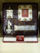 Royal Albert boxed Old Country Roses set comprising clock, picture frame,