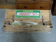 A boxed Jaques croquet set