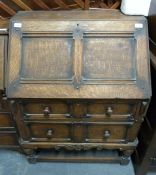 An oak bureau,