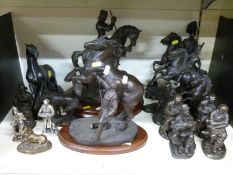 A quantity of resin figures including the The Trooper, Light Brigade, Heredities, St Crispin's Day,