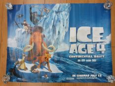 Four cinema advertising film posters to include 'A Christmas Carol', 'Ice Age 4', 'Oz,