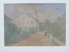 A framed and glazed watercolour of Lauderdale House, Waterloo Park, Highgate,