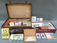 A large quantity of playing cards, most in packs together with 'Birds of Europe' card game,