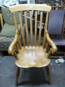 An elm seated Windsor chair