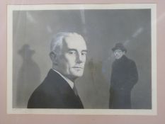 Nick Cudworth pencil and pastel on paper laid on board,