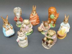 Beswick Beatrix Potter Figures, Tabitha Twitchett, Squirrel Nutkin, Jeremy Fisher, Mrs.