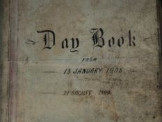 A solicitors day book 1908/1909 probably Winterbothams in Stroud,
